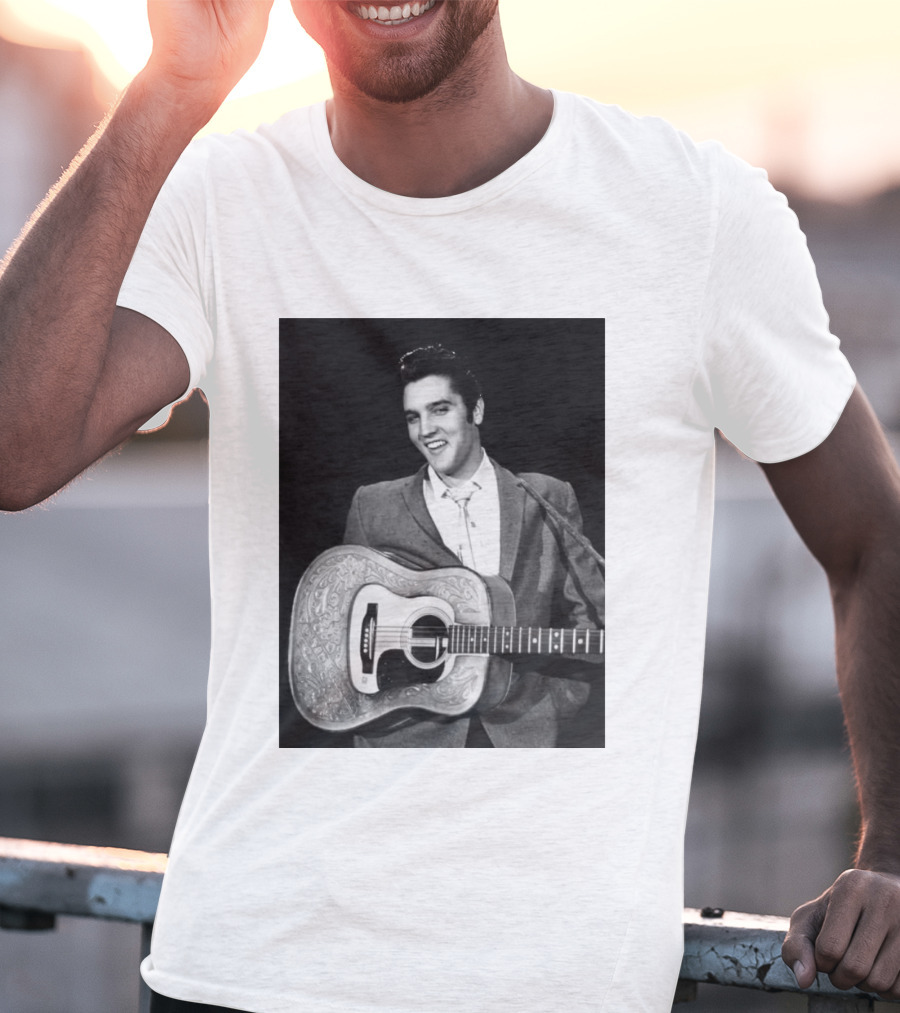 Elvis Presley Rock And Roll Iconic 1956 Style With Guitar T-Shirt