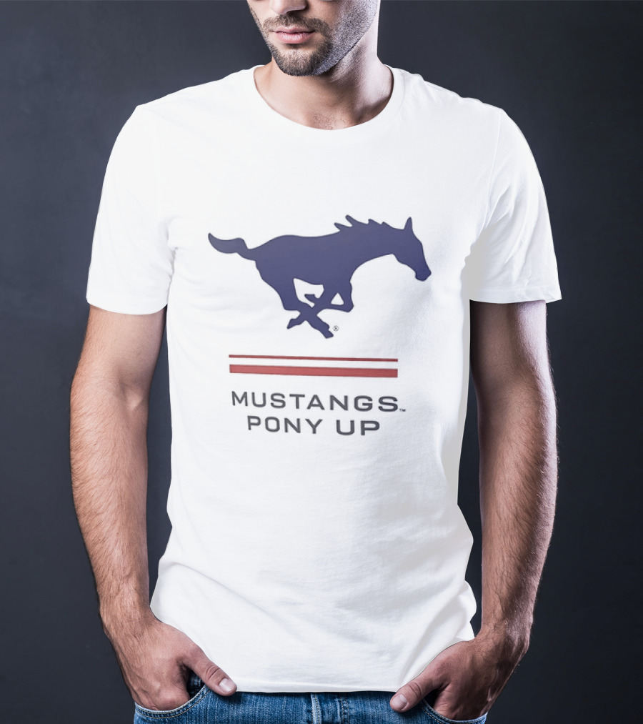 Southern Methodist University Mustangs Pony Up Text And Horse T-Shirt