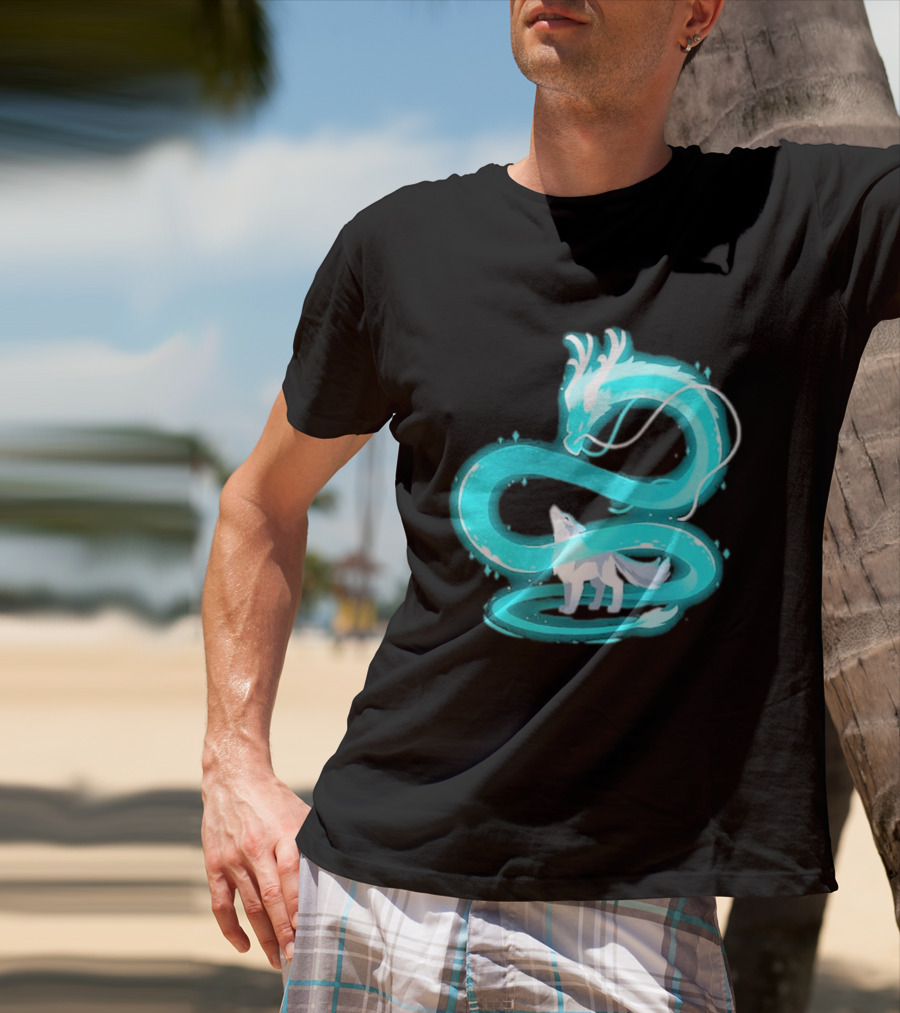 Esprit De La Lune Dragon And Wolf T-Shirt