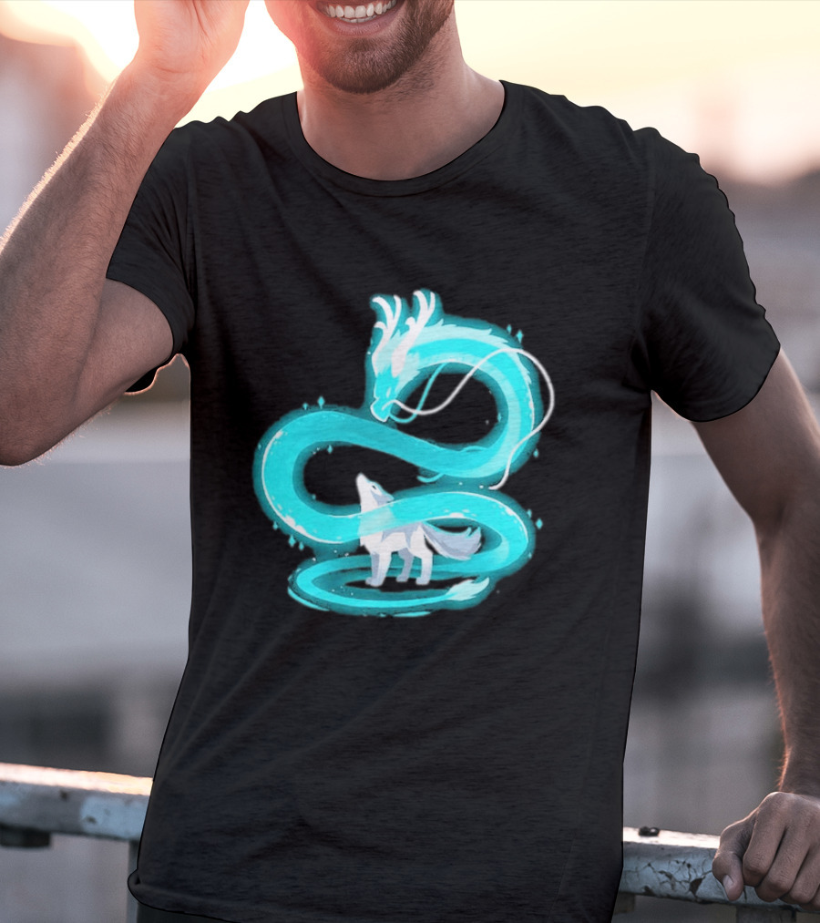 Esprit De La Lune Dragon And Wolf T-Shirt