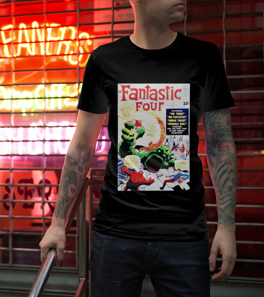 Fantastic Four #1 Nov 1961 Marvel Comics The Thing Mr. Fantastic Human Torch Invisible Girl Classic Cover T-Shirt