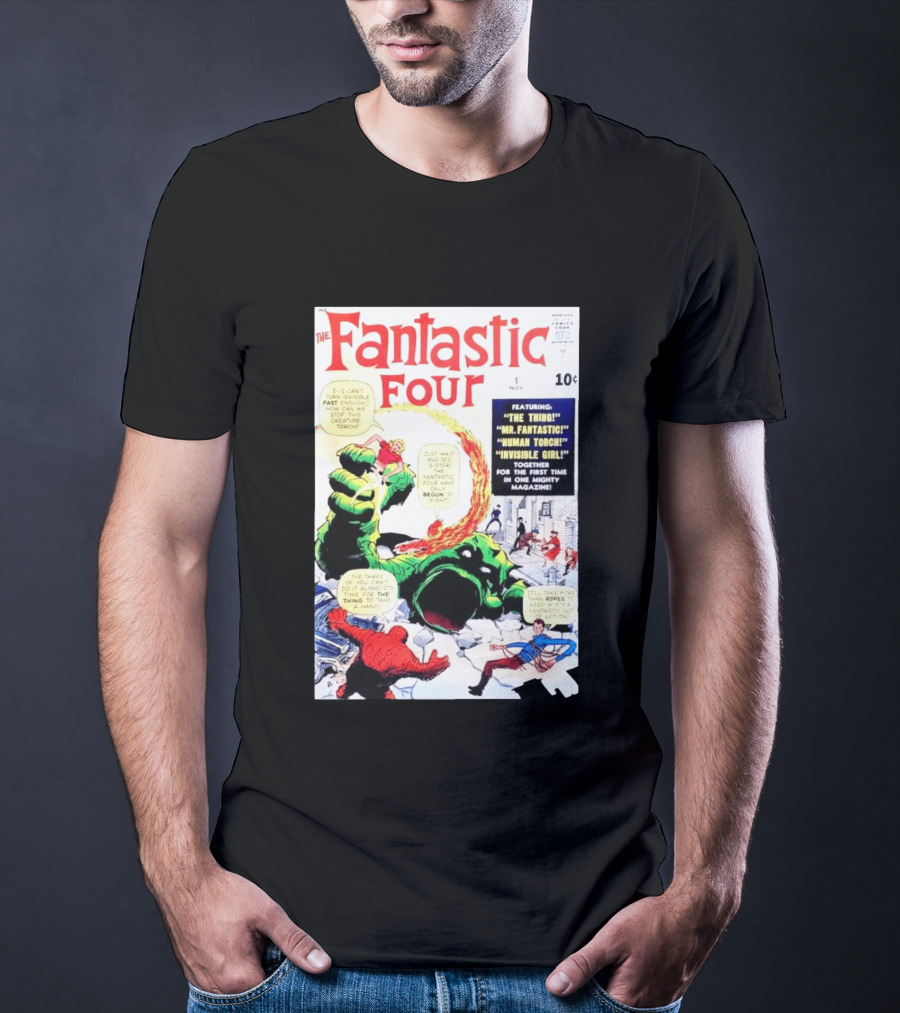 Fantastic Four #1 Nov 1961 Marvel Comics The Thing Mr. Fantastic Human Torch Invisible Girl Classic Cover T-Shirt