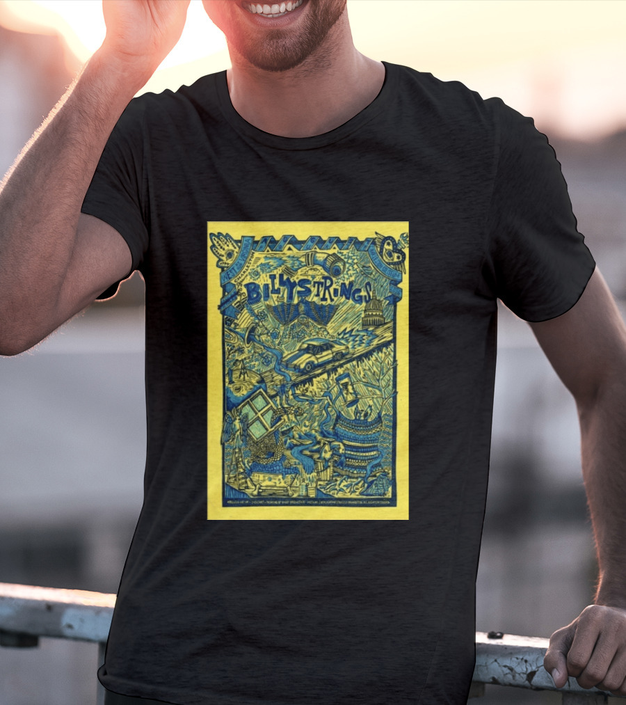 Billy Strings Charleston WV Aug 4 2026 Tour Concert Car Mountains Capitol Building T-Shirt