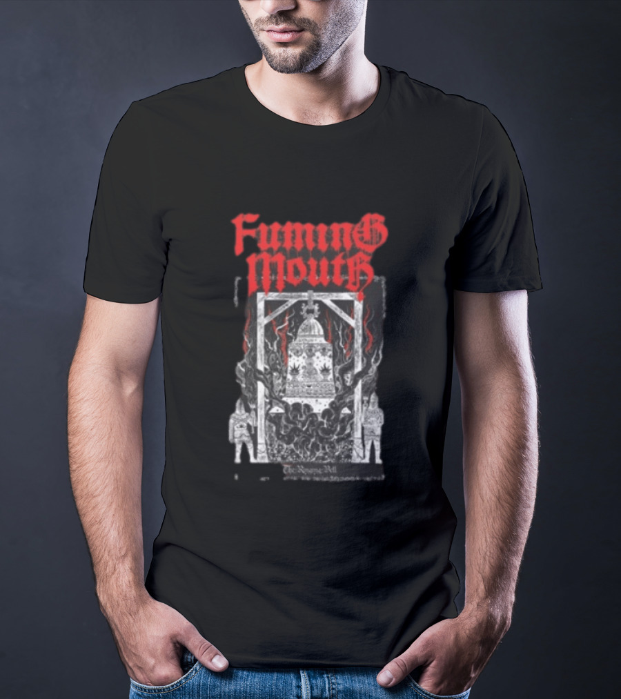 Fuming Mouth Grave Stench Bell Gothic T-Shirt