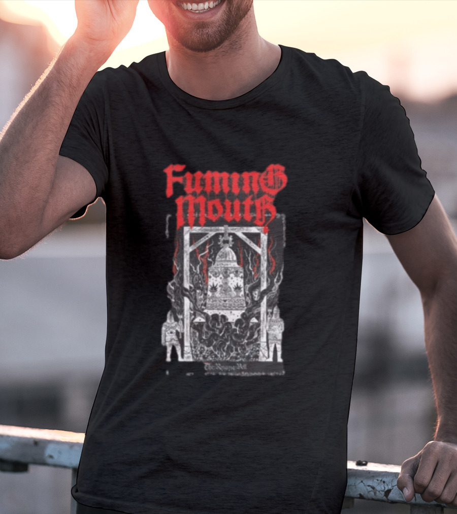 Fuming Mouth Grave Stench Bell Gothic T-Shirt