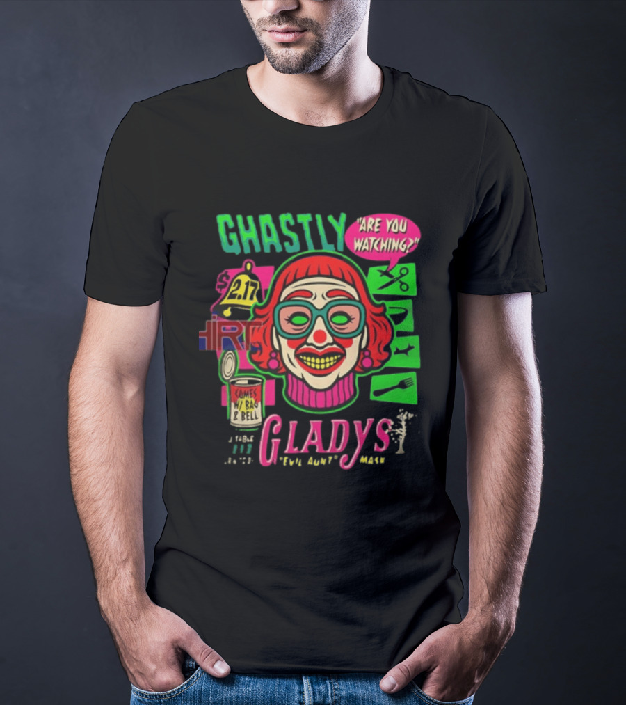 Ghastly Gladys Are You Ing Retro Clown Vintage Pop T-Shirt