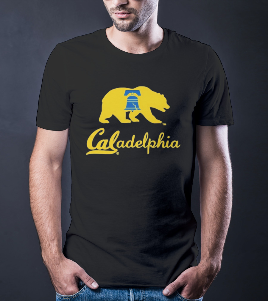 Caladelphia California Bear With Liberty Bell T-Shirt