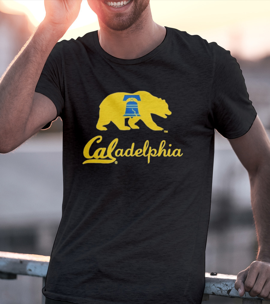 Caladelphia California Bear With Liberty Bell T-Shirt