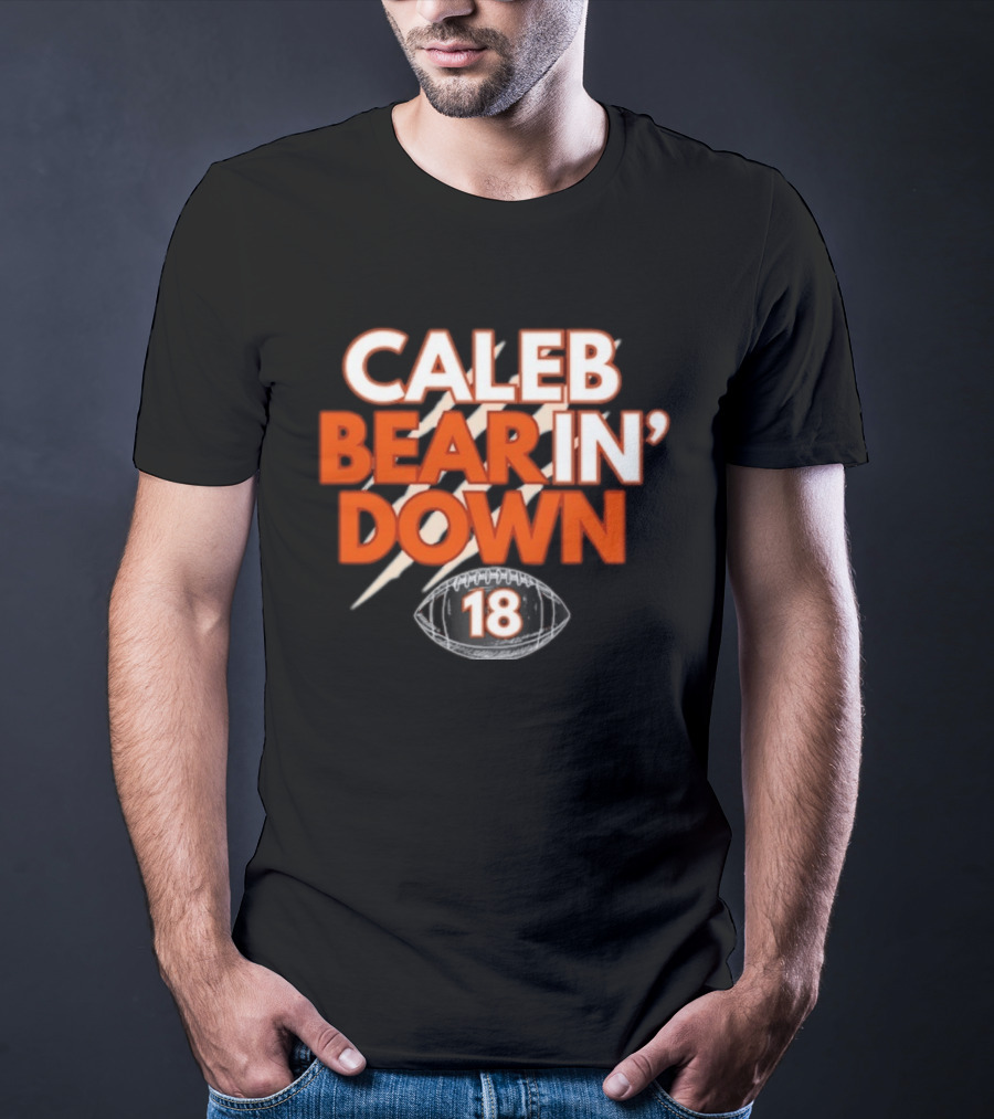 Caleb Bear In Down 18 Football Scratch Marks T-Shirt