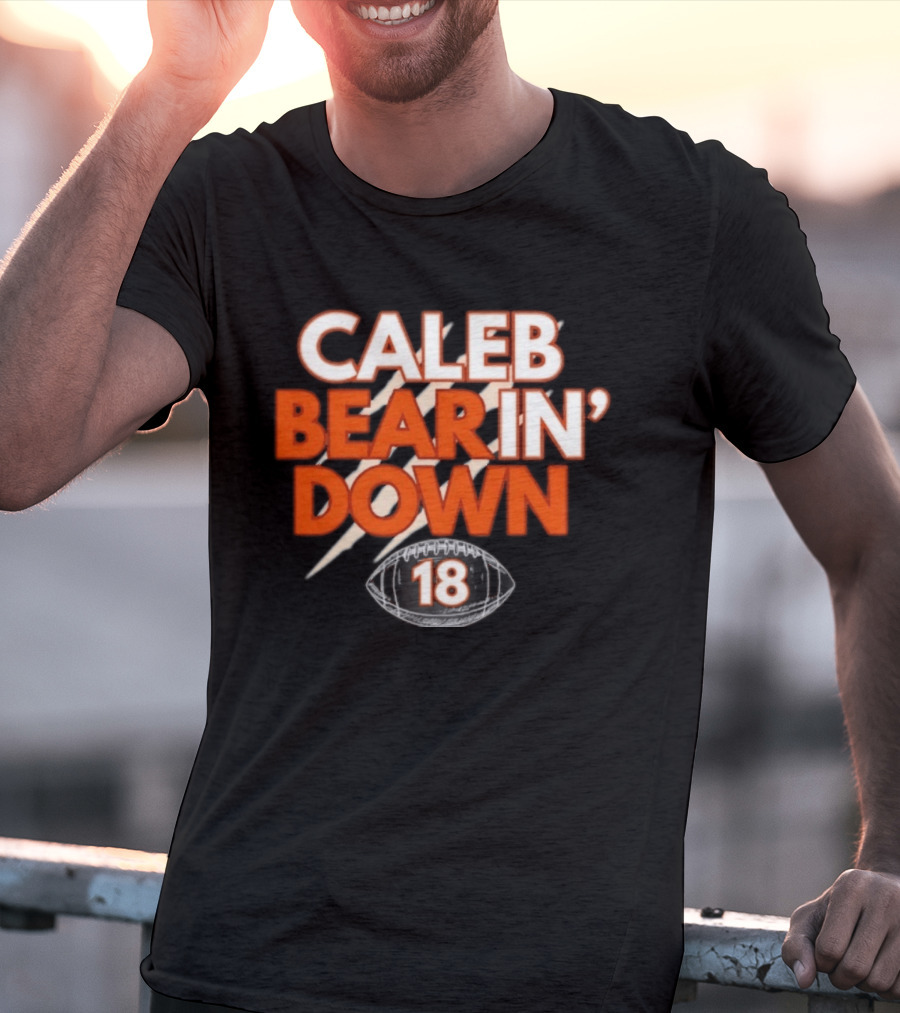 Caleb Bear In Down 18 Football Scratch Marks T-Shirt