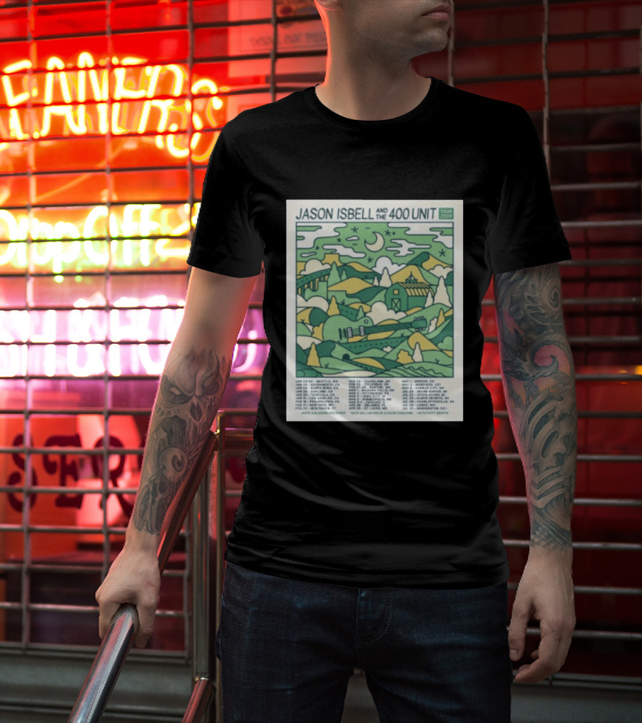 Jason Isbell And The 400 Unit Tour 2026 January 23 24 Seattle Wa Jan 26 Sacramento Ca Nostalgic 2026 Countryside Landscape T-Shirt