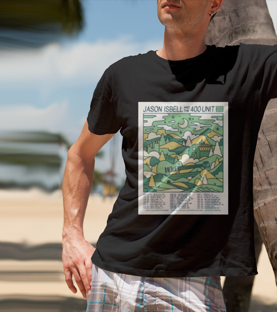 Jason Isbell And The 400 Unit Tour 2026 January 23 24 Seattle Wa Jan 26 Sacramento Ca Nostalgic 2026 Countryside Landscape T-Shirt