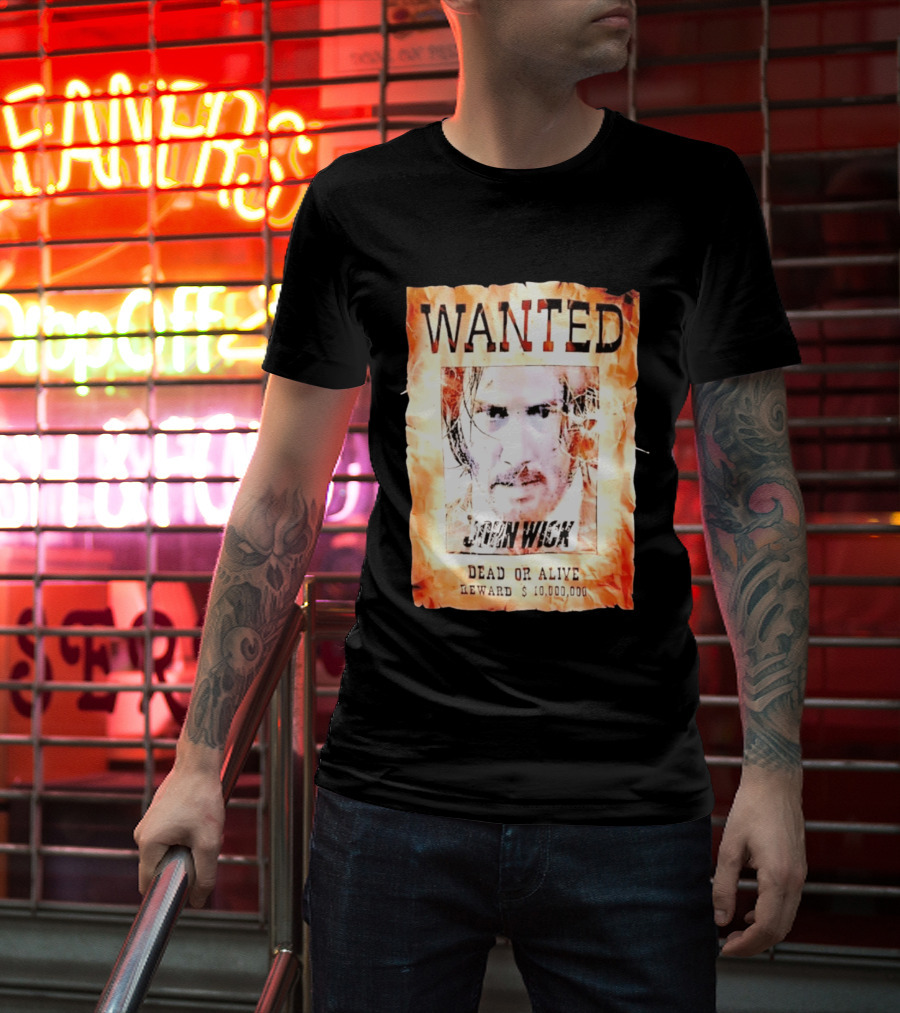 Wanted John Wick Dead Or Alive Reward 10 Million Dollars T-Shirt