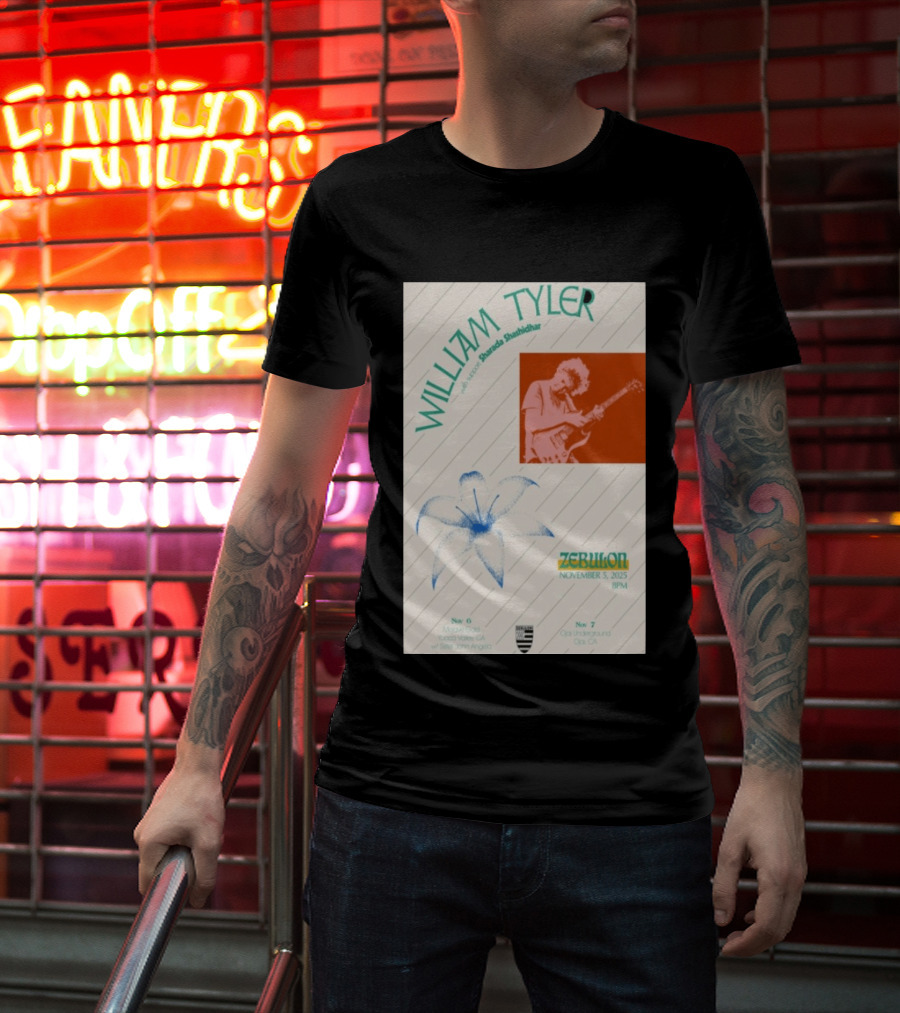 William Tyler Shazhad Shashidhar Zebulon California Concert November 5 6 7 2025 Mohave Gold Ojai Underground T-Shirt