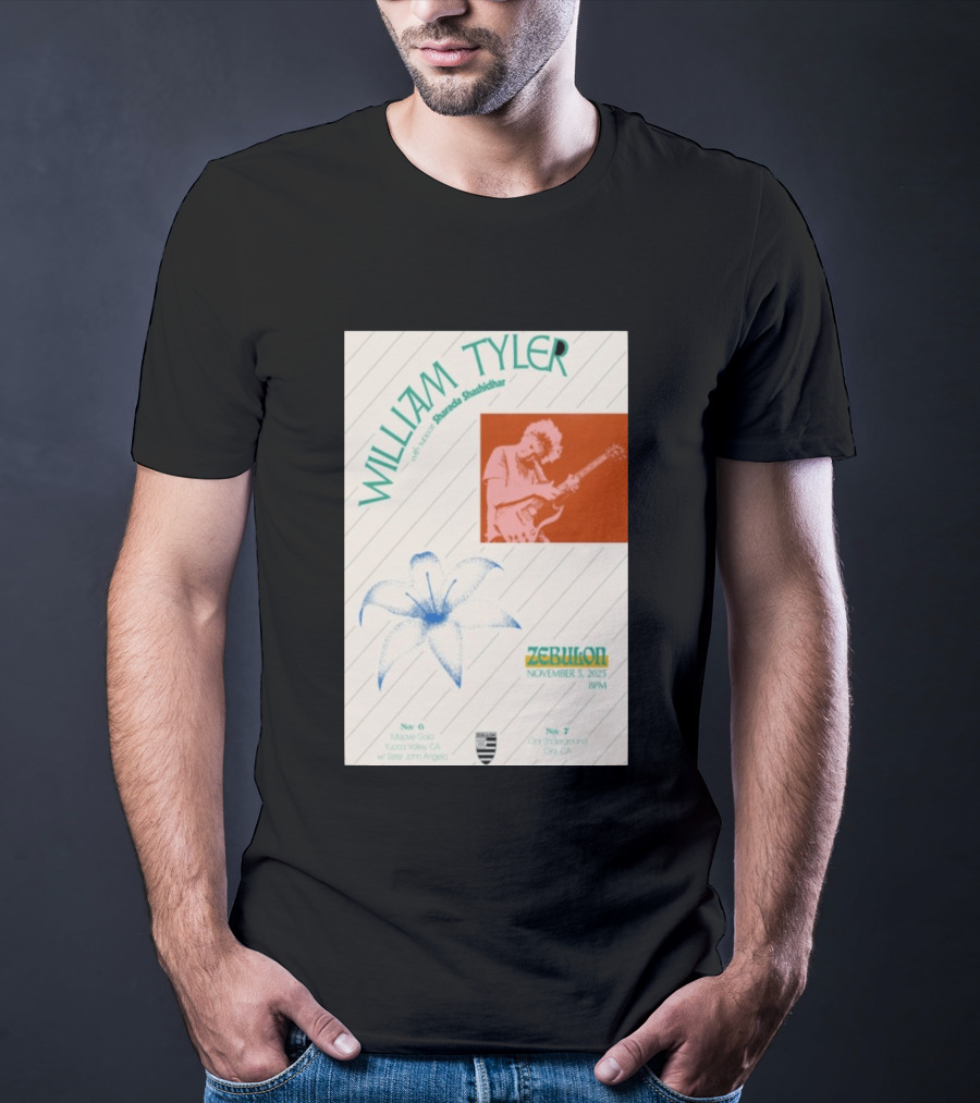 William Tyler Shazhad Shashidhar Zebulon California Concert November 5 6 7 2025 Mohave Gold Ojai Underground T-Shirt