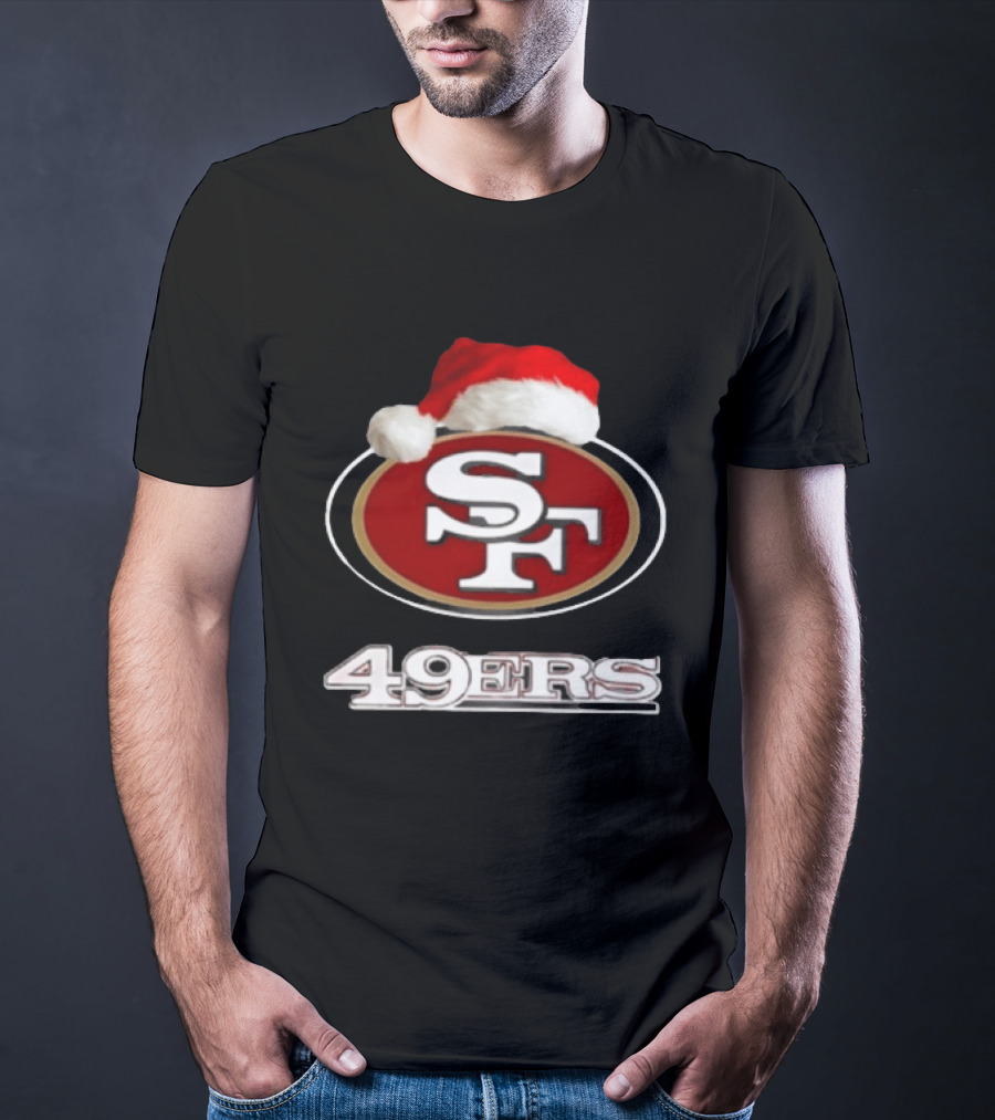 San Francisco 49ers 2025 Santa Hat Christmas Football 49ers T-Shirt