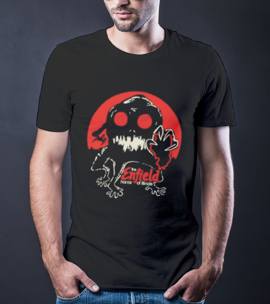 Enfield Horror Cryptid Creature Illustration With Red Circle T-Shirt