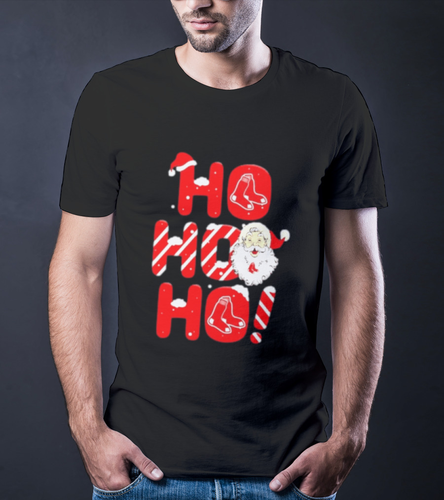Boston Red Sox Santa Claus Ho Ho Ho Merry Christmas T-Shirt