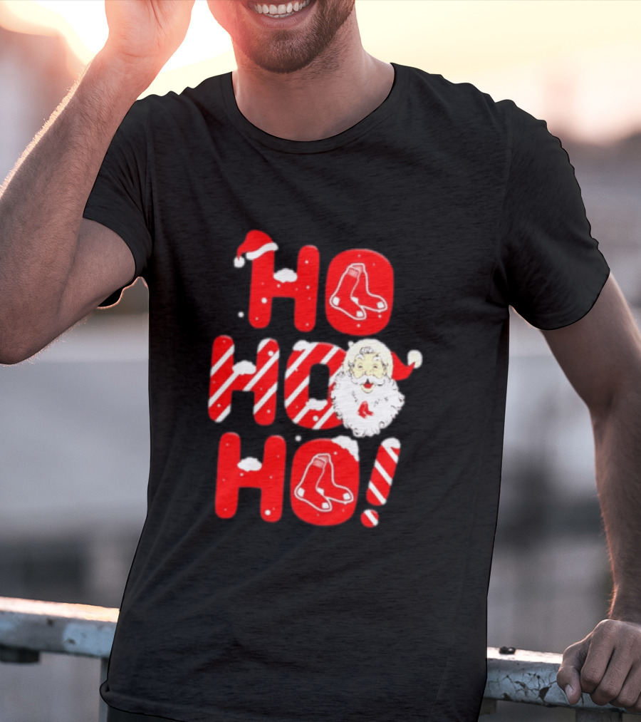 Boston Red Sox Santa Claus Ho Ho Ho Merry Christmas T-Shirt