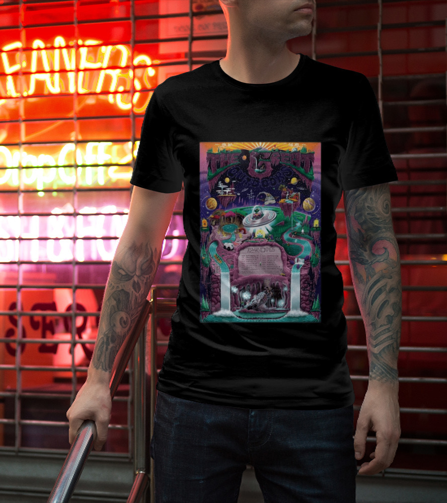 The Great Outdoors Fall Tour 2026 Cosmic Adventure Spaceships Waterfalls Planets T-Shirt