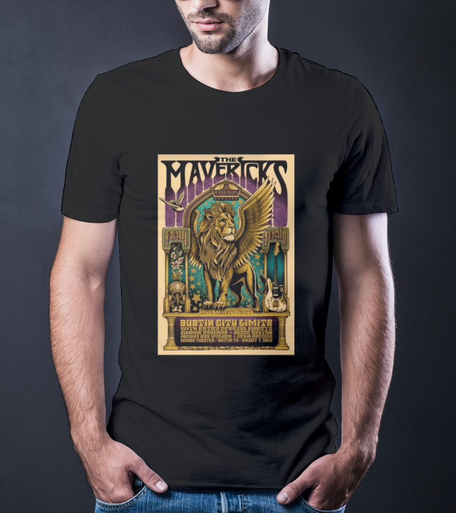 The Mavericks Austin City Limits Tour August 7 2026 Moody Theater Texas Music Concert T-Shirt