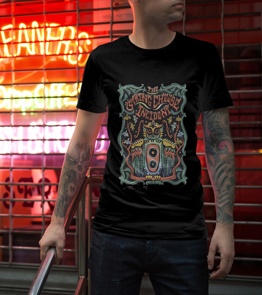 The String Cheese Incident Tour 2026 Owl Speaker T-Shirt