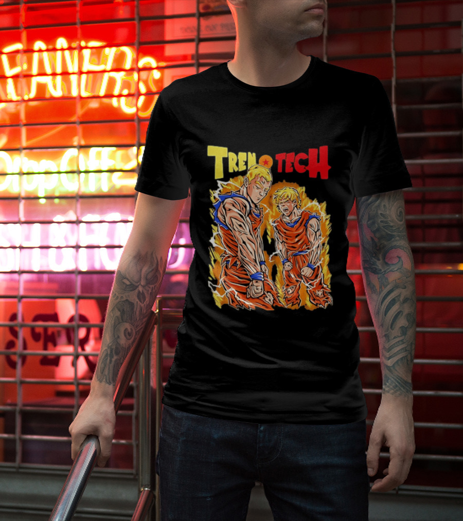 Tren Tech Dragon Ball Z Super Saiyan Goku Transformation Energy Burst T-Shirt