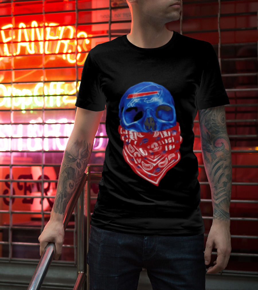 Outlaw Skull Gang Buffalo Bills Bandana Face Covering Trend T-Shirt