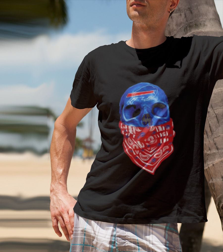 Outlaw Skull Gang Buffalo Bills Bandana Face Covering Trend T-Shirt
