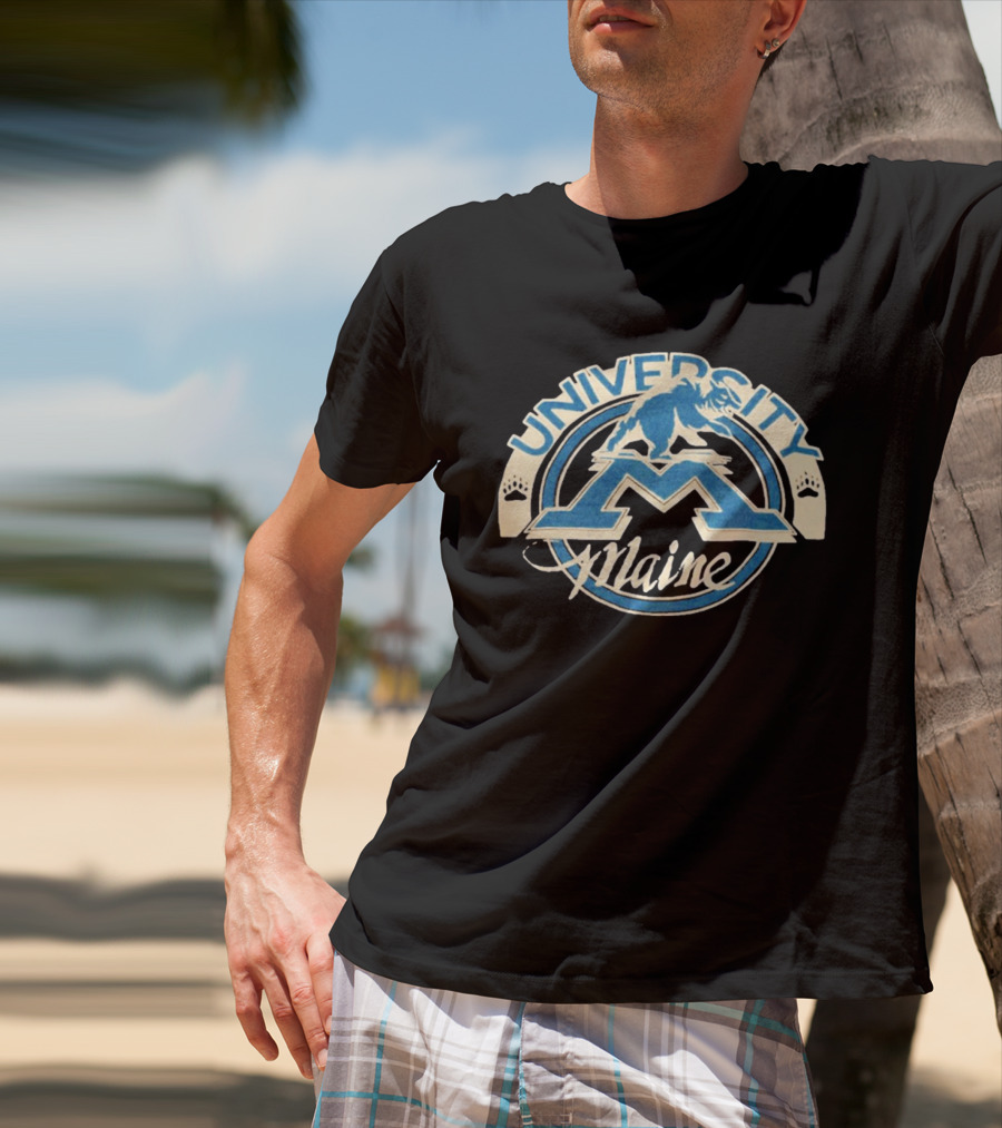 University Of Maine Bear Mascot Circular T-Shirt