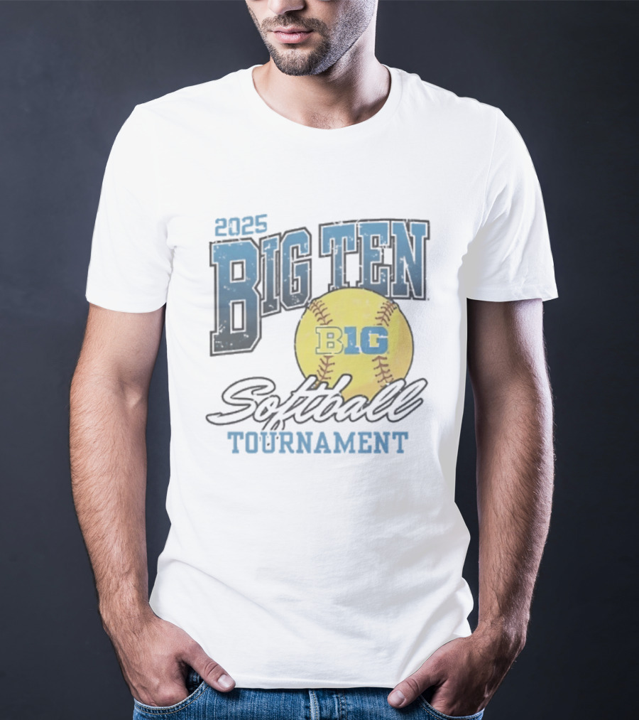 2025 Big Ten Softball Tournament B1G Yellow Softball T-Shirt