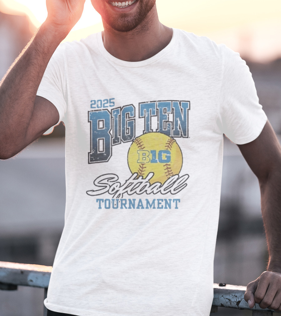 2025 Big Ten Softball Tournament B1G Yellow Softball T-Shirt
