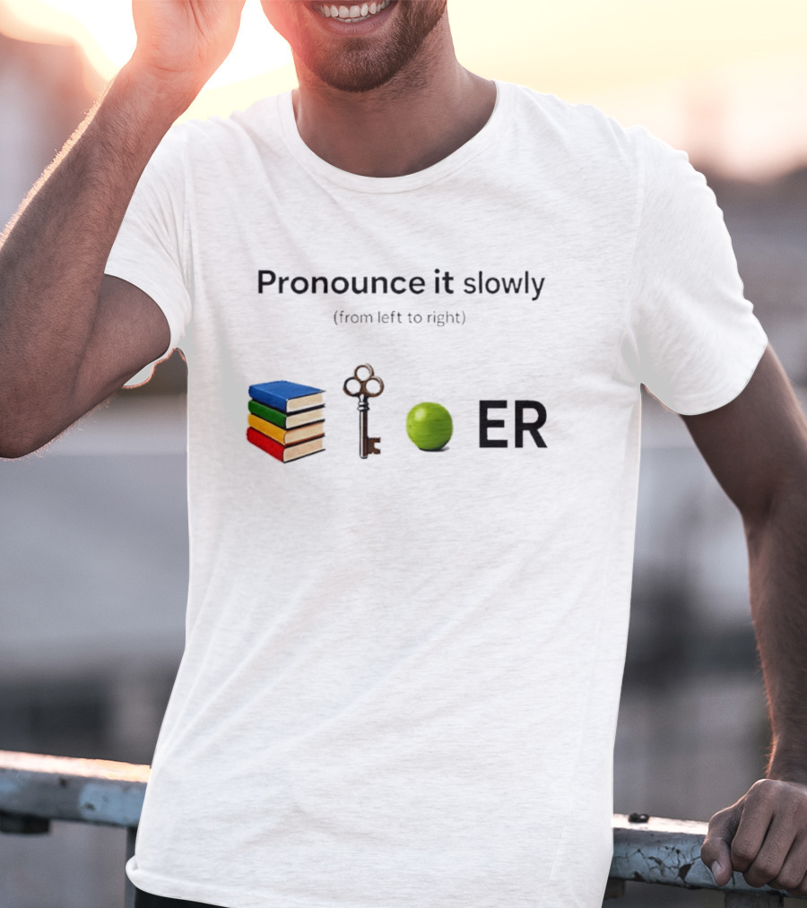 Pronounce It Slowly Books Key Lime ER Puzzle T-Shirt