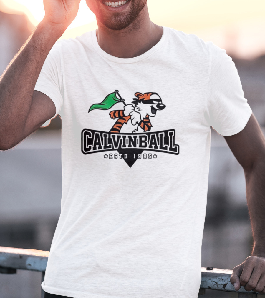 Calvinball Estd 1985 Cartoon Character Playing Sports With Green Flag T-Shirt