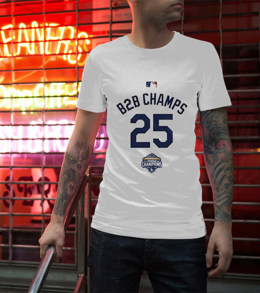 Los Angeles Dodgers B2B Champions 25 Baseball Pride T-Shirt