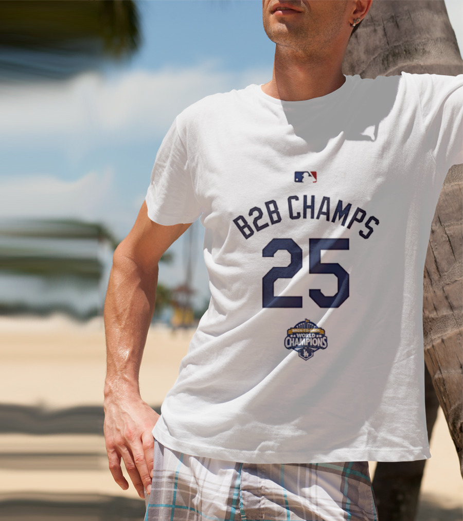 Los Angeles Dodgers B2B Champions 25 Baseball Pride T-Shirt