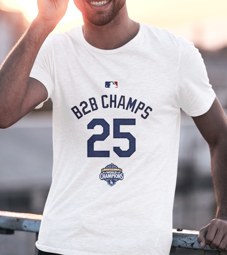Los Angeles Dodgers B2B Champions 25 Baseball Pride T-Shirt