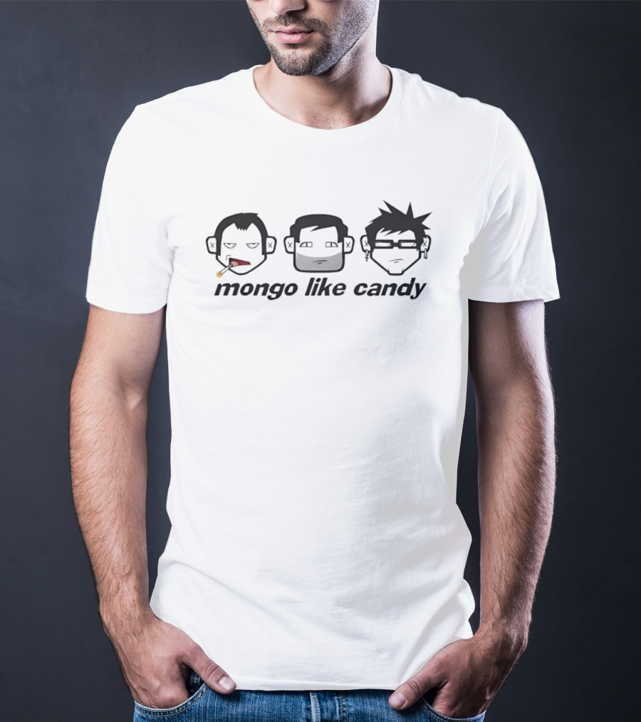 Mongo Like Candy Cartoon Character Trio Faces T-Shirt