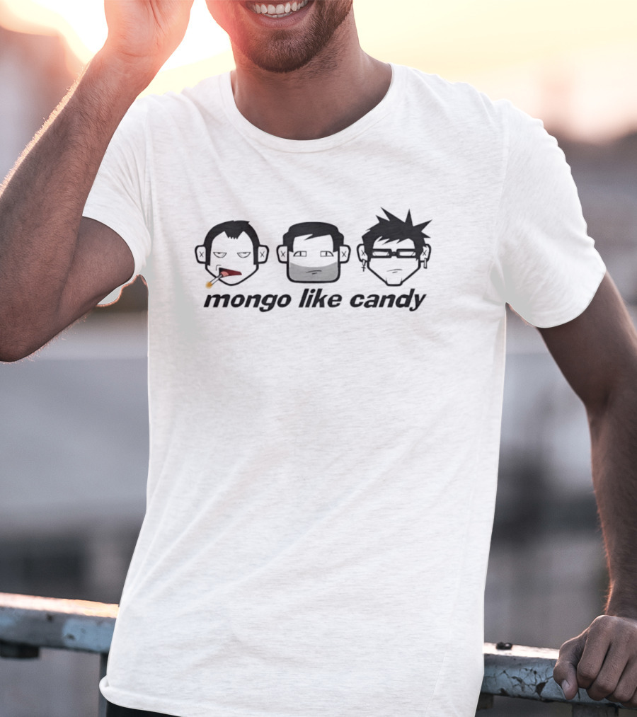 Mongo Like Candy Cartoon Character Trio Faces T-Shirt