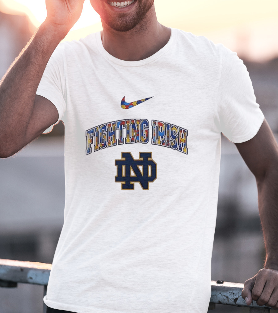 Notre Dame Fighting Irish Nike Autism Awareness Puzzle T-Shirt