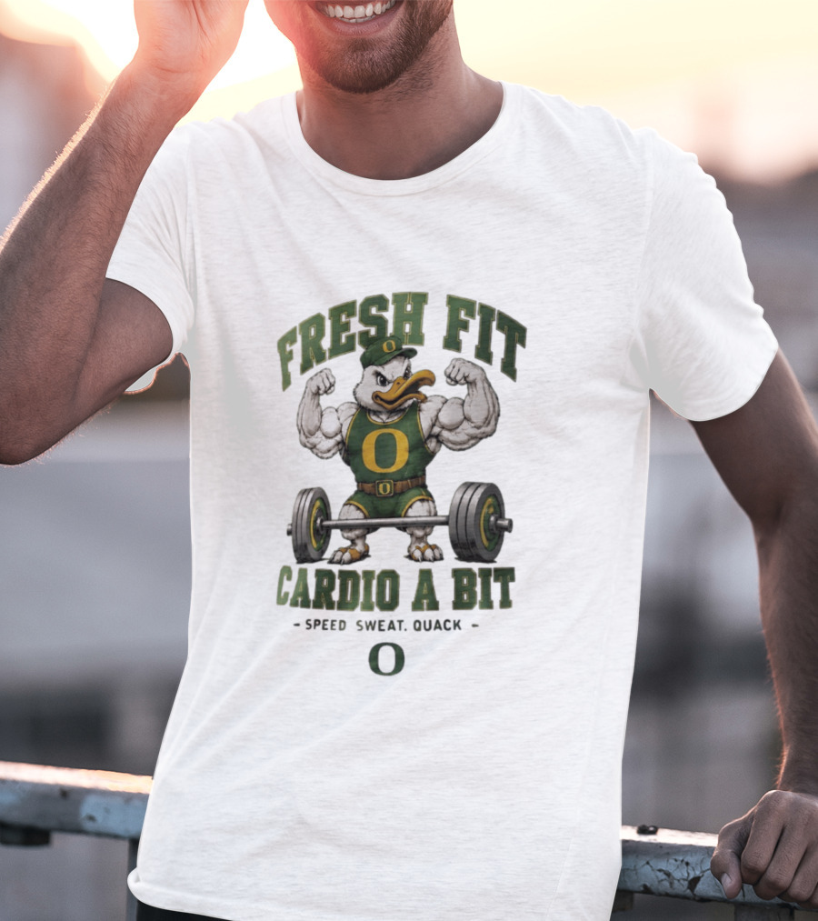 Oregon Ducks Fresh Fit Muscle Mascot Cardio Speed Sweat Quack T-Shirt
