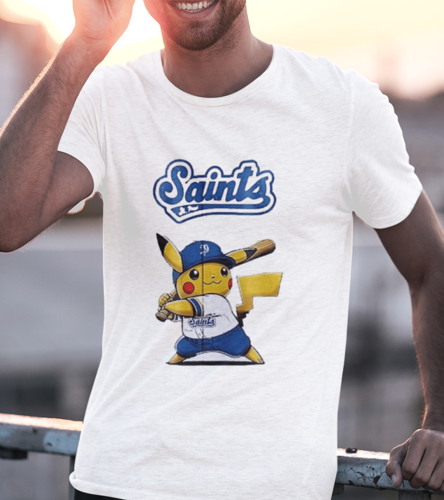 St Paul Saints Pikachu Baseball Collaboration T-Shirt