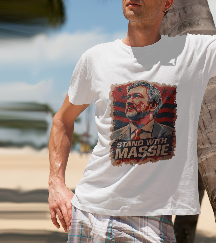 Stand With Massie Patriotic Political Artwork With Stars And Stripes T-Shirt