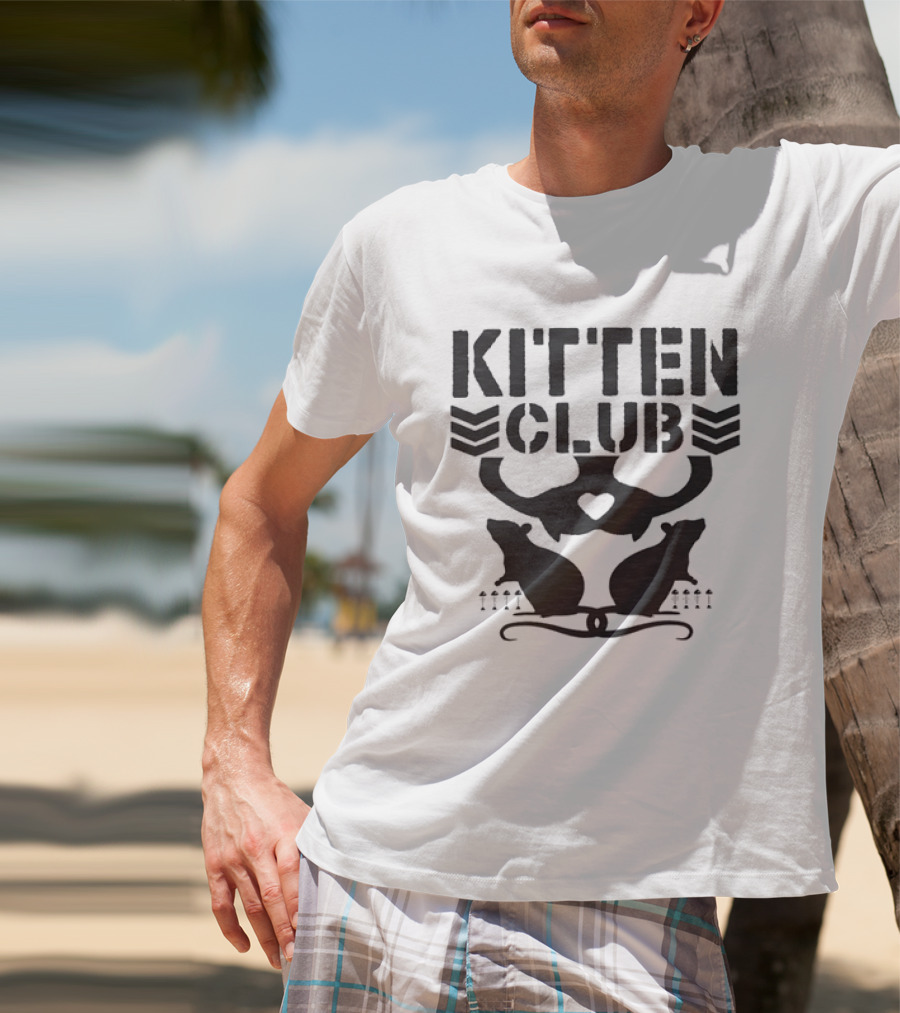 Kitten Club Distressed Pet Lover Cats With Heart T-Shirt