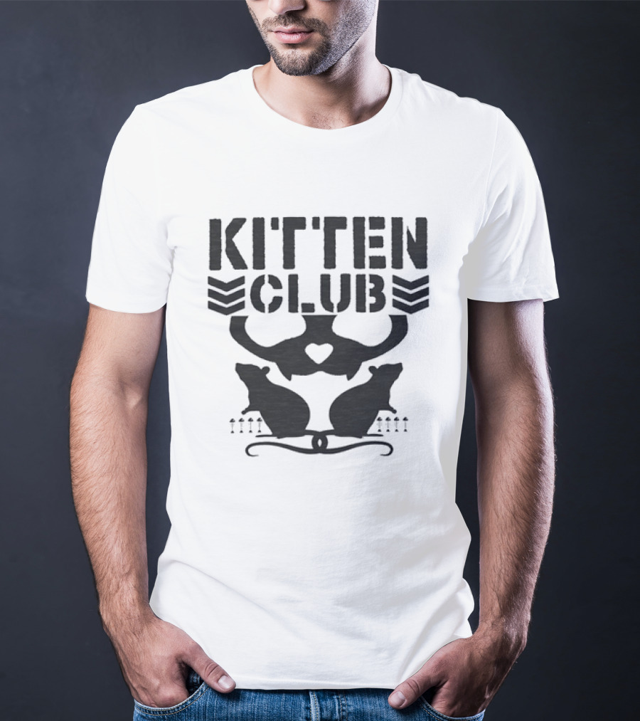 Kitten Club Distressed Pet Lover Cats With Heart T-Shirt