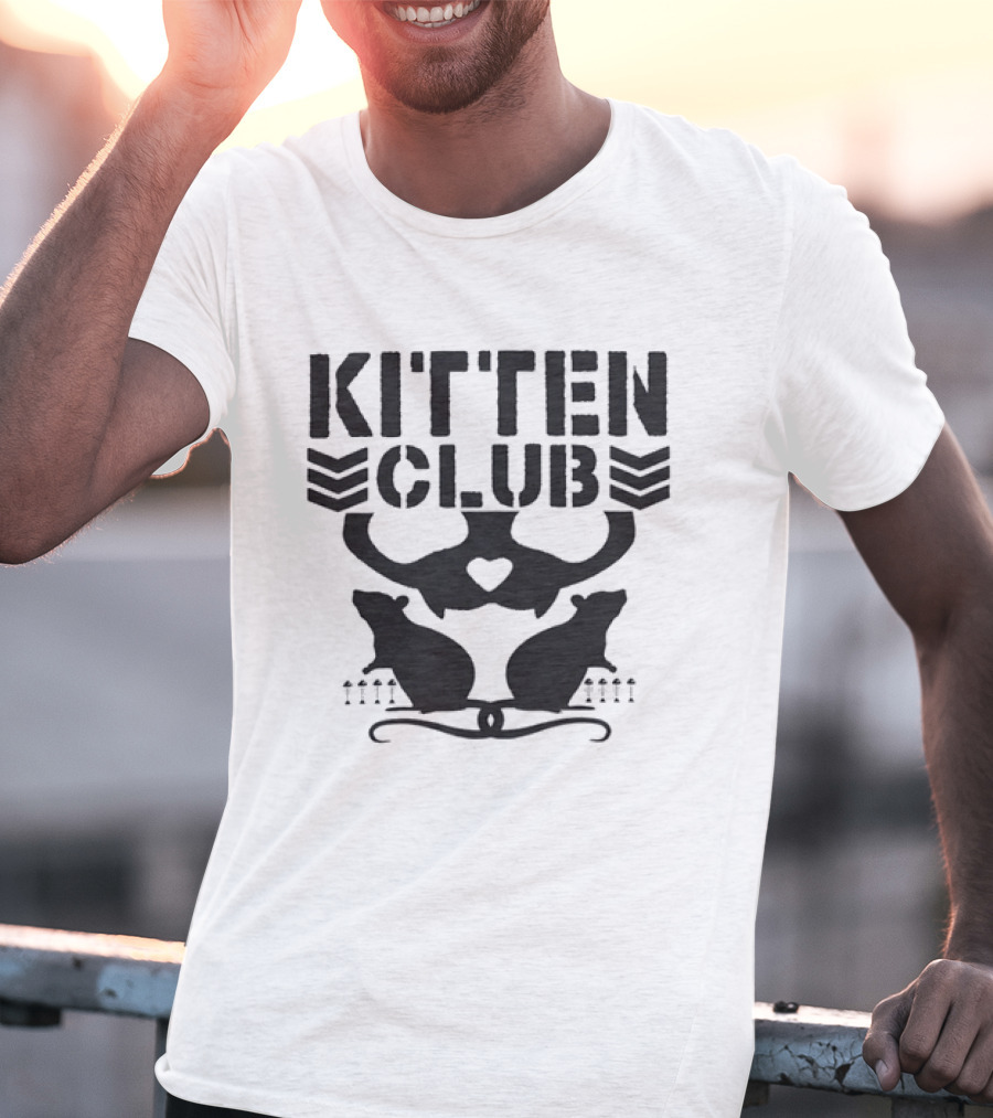 Kitten Club Distressed Pet Lover Cats With Heart T-Shirt