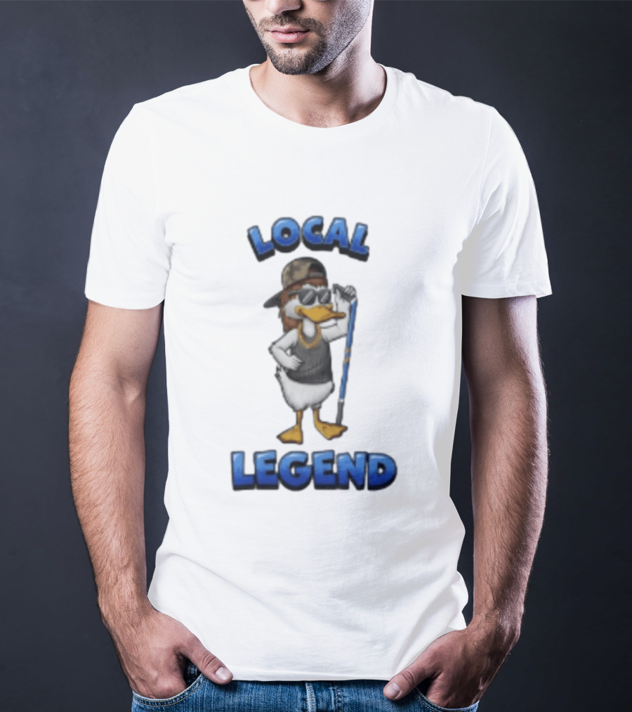 Duck Local Legend Hockey Player In Sunglasses And Cap T-Shirt