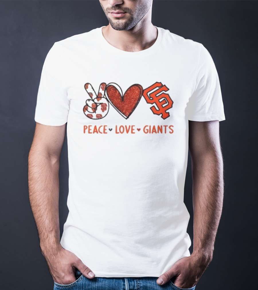 Peace Love Giants San Francisco Baseball Team T-Shirt