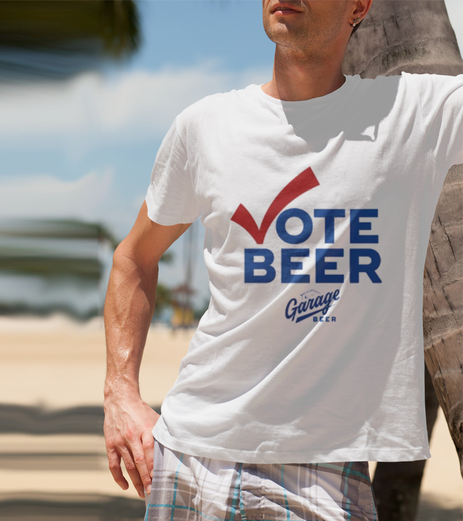 Vote Beer Garage Beer 2025 Checkmark Original T-Shirt