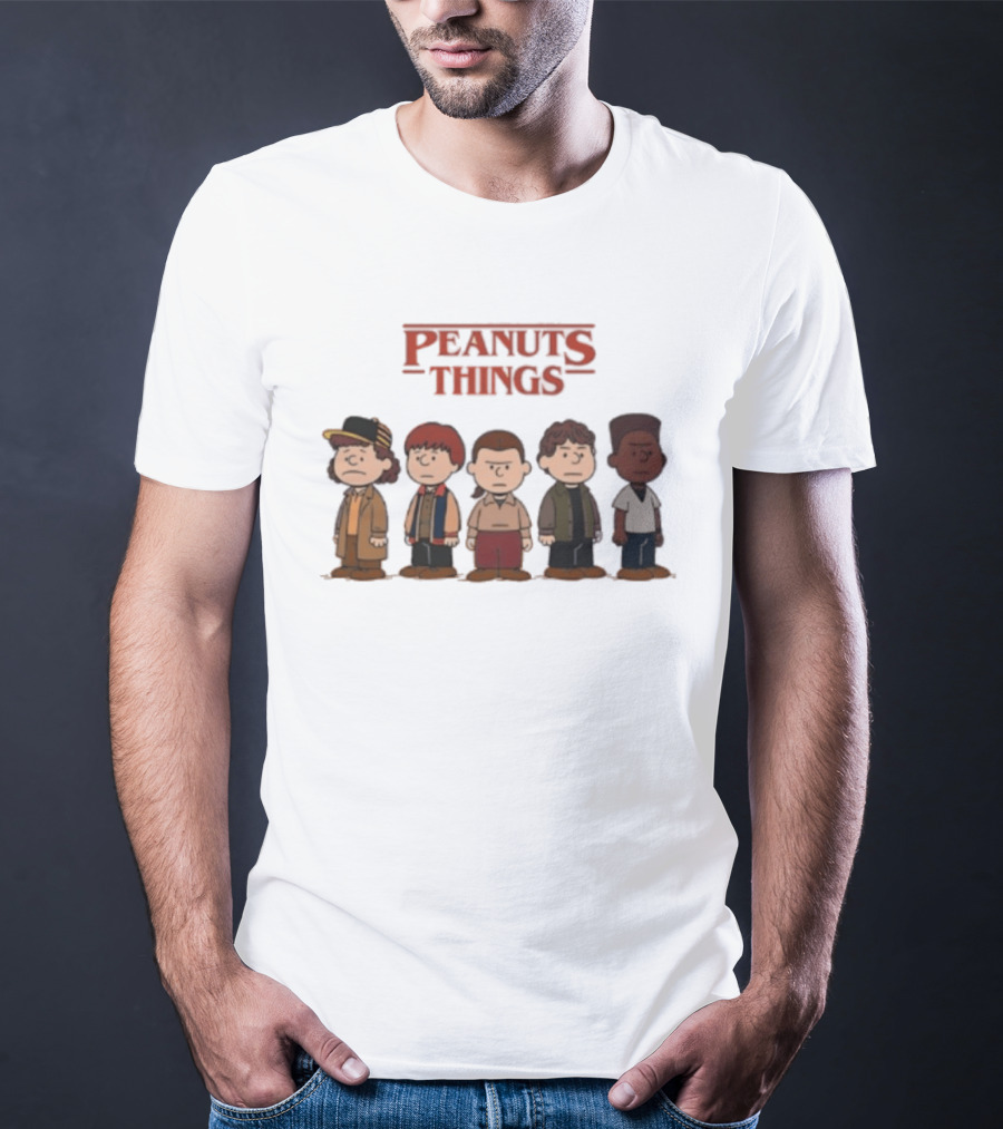 Peanuts Things Cartoon Characters Mashup Stranger 80s T-Shirt